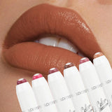 2-in-1 Nude Lipstick Matte Red Lip Balm Moisturizing 6 Colors Sandwich Lipstick Waterproof Long-Lasting Non-Stick Cup Lip Stick