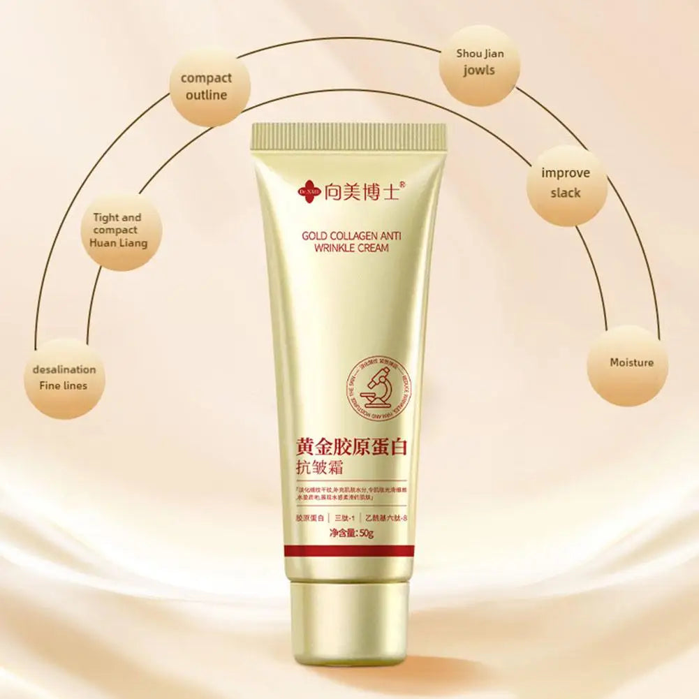 Gold Recombinant Collagen Anti Wrinkle Cream Moisturizes The Skin, Reduces Fine Lines, Moisturizes and Softens The Skin 30ml/50g