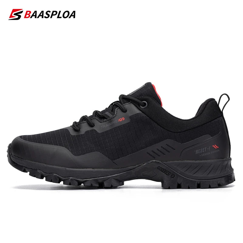 Baasploa Men's Anti-Skid and Wear-Resistant Hiking Travel Shoes Fashion Waterproof Outdoor Sneaker Comfortable Male Sport Shoes