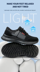 Breathable Men Work Shoes Summer Safety Shoes Lightweight Protective Sneakers Safety Steel Toe Shoes Men Puncture-Proof boots