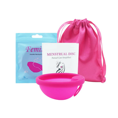 Silicone Menstrual Disc Cup Period Menstrual Collector Menstruation Menstrual Disk Women Health Care Feminine Hygiene Extra-Thin
