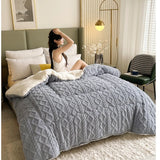 Blanket  Heavyweight Winter Comforter Ultra-Soft Plush Thickened Quilt Beige-Friendly Bedding Warmth Machine-Washable Luxury