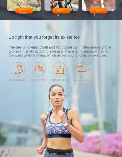 Phone Holder Jogging Training Key Belt Bike Accessories Pouch Packs Waist Running Bags Women Sports Fitness Waterproof