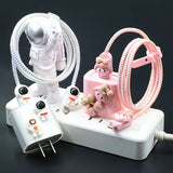 New Cable Protector For iPhone 15 14 13 12 18W/20W Charger Cute Pink Girl Design Protection Cover Data Line Winder Protective