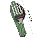 Juego de utensilios plegables para acampar: combinación multifuncional de cuchillo, tenedor y cuchara para actividades al aire libre y deportes, Camping, Picnic y viajes