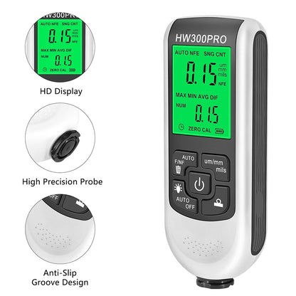 0-2000um High-precision Car Paint Thickness Tester Manual Paint Tools Paint Film Thickness Gauge for Fe/nfe or only Coating Film