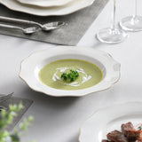 MALACASA LOTUS 16/32-Piece Nordic European White Porcelain Tableware Set with Bowl, Dinner, Dessert & Soup Plate Set for 4/8