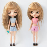 Blythe Clothing Fashion Vest Tops Denim Shorts Casual Pants Belt Multicolor for Licca Azones Ob22 24 Ker YMY Doll Accessories