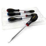 STANLEY Slotted Screwdriver Set with large diameter handle, reinforced tool holder, comfortable grip and durability, 65-428-14 meters