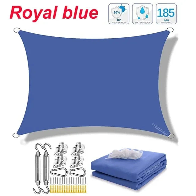 Outdoor Awnings Waterproof Sun Shade Sail Garden Canopi For Terrace Car Canvas Awning Rectangle Pool Sun-Shelter Sunshade Sail
