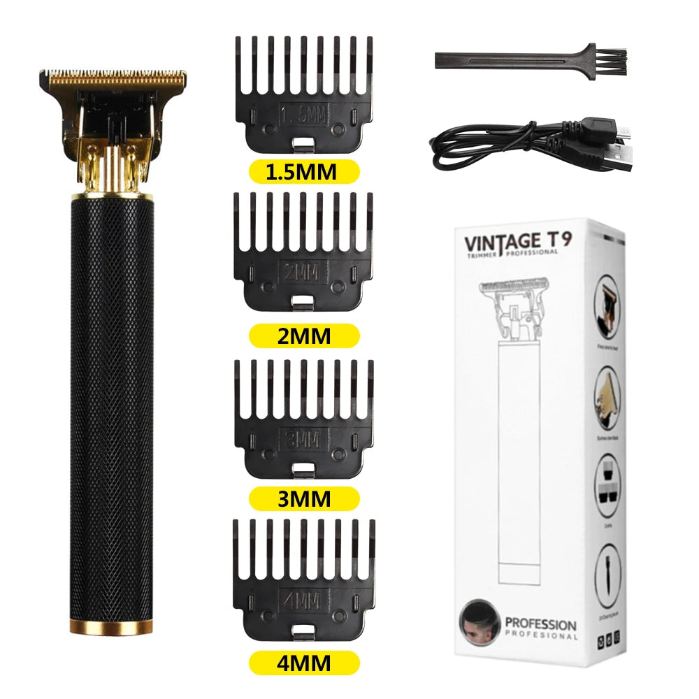 T9 LCD Electric Hair Trimmer Oil Shaving Head Electric Clipper Engraving Electric Clipper Hair Precision Trimmer for Men Care