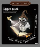 Magical World Owl Doctor Magic Book and Lights Building Blocks Bricks Animal Bird Models Boys Assembly Toys Kid Christmas Gifts