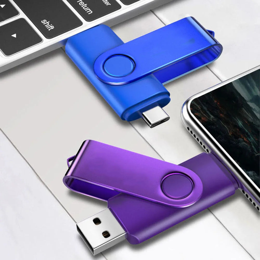 Unidad flash USB tipo C de 128 GB, 2 en 1, OTG, USB C de 64 GB y 32 GB, 16 GB, 8 GB y 4 GB, memoria USB para fotos.