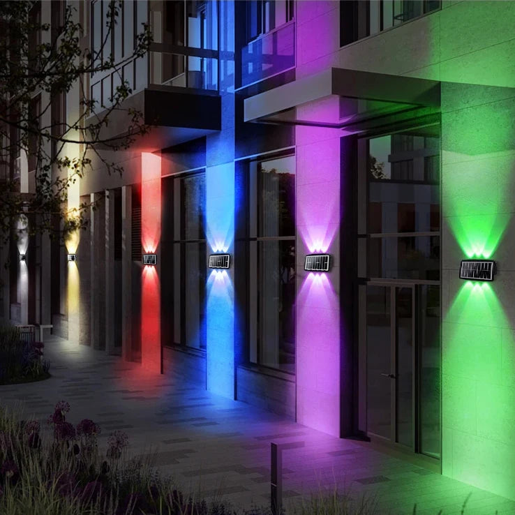 4/6/8LED Solar Wall Spotlight Outdoor Upper And Lower Lighting Solar Powered Waterproof Streetlight for Balcony Courtyard Garden