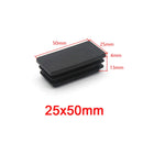 Tapas rectangulares decorativas de plástico negro para patas de muebles, tapones para tubos, tapas antipolvo, 10 x 20 mm, 40 x 80 mm 