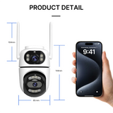 WONSDAR 2pcs Outdoor WIFI IP Camera Smart Home Security Protection PTZ Camera AI Auto Tracking Night Vision Surveillance iCsee
