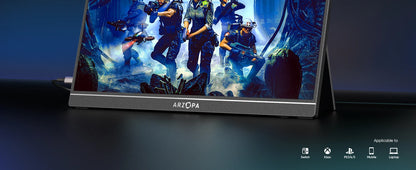 ARZOPA 16.1 inches Portable Monitor,144hz,100%sRGB,1080P FHD,IPS Screen, External Second Screen for Laptop/PC/PS5/Mac/Xbox Z1FC