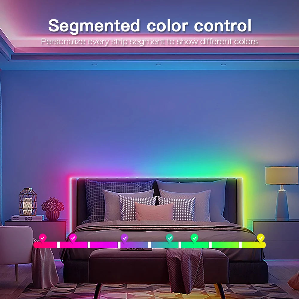 Controlador WLED ESP32 RGBIC COB LED Tira de luz Kit de cinta reactiva al sonido Música Sincronización Funciona con Alexa 24V 5 10 15 20 25 30 40 M