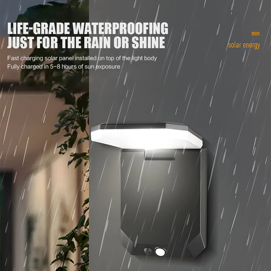 New Outdoor Solar Sensor Wall Light Folding  Light 3 Modes 120°  Adjustable Waterproof Courtyard Corridor Balcony Outdoor