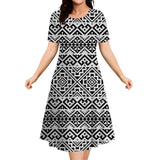 Summer Dresses 2025 Women's Plus Size Loose Casual Striped Print Short Sleeve A-Line Dress Elegant Fashion Clothing 9XL