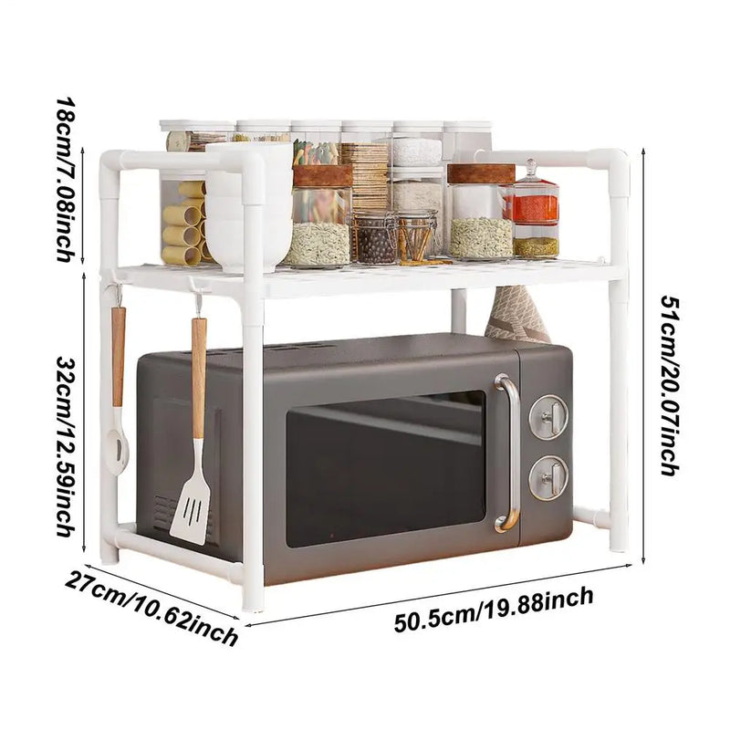 Kitchen Storage Rack Multi-Layer Microwave Rack Adjustable Standing Countertop Condiment Oven Organizer Shelf Kitchen Accessorie