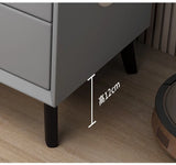 Nordic Style Smart Bedside Table with 2 Drawers 50cm Leather Nightstands with Wireless Charging Home Side Cabinet with USB
