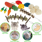 Hamster Toys Set Rabbit Mouse Natural Small Animal Wood Guinea Pig Toys Teeth Cleaning Molar Grinding Caring Chewing Toy