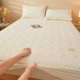 Waterproof Quilted Mattress Cover - Cotton Top, Antibacterial Fiber Fill, TPU Waterproof Layer - A-Class Health Standard