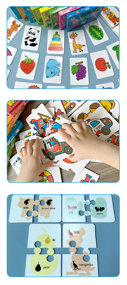 Montessori Cards Educational Toys for Children Learning Educational Puzzles Develop Cognitive Games for Babies Kids Baby Novel