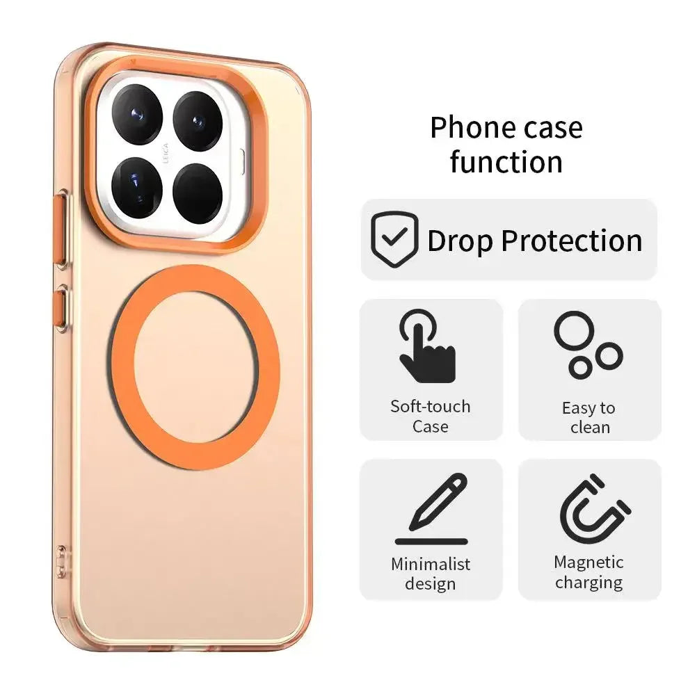 Luxury Matte Candy Magnetic Wireless Charging Transparent Case For Redmi Xiaomi 14T Pro 15T 15TPro For Magsafe Shockproof Cover