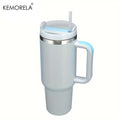 KEMORELA 30&40 oz Tumbler With Handle Lid Straw 887/1182ML Stainless Steel Water Bottle Vacuum Thermos Cup Travel Car Coffee Mug