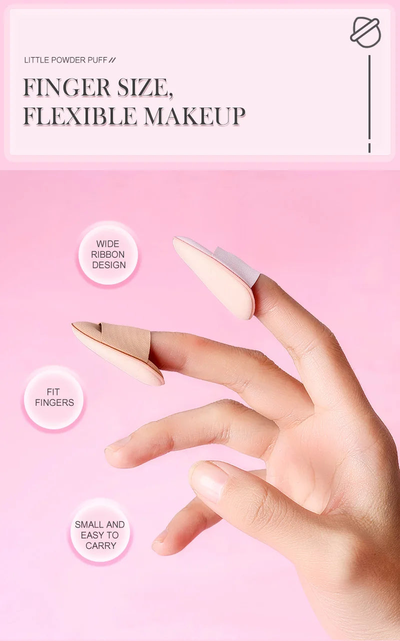 5/10/20Pcs Mini Finger Sponge Puff For Makeup Foundation Powder Detail Face Concealer Cream Blend Cosmetic Sponges Accessories