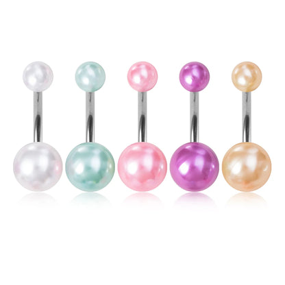 5Pcs 14G Navel Piercing Jewelry Set Sexy Colorful Acrylic Belly Piercing for Women 316L Surgical Steel Bar Belly Button Rings