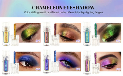 Chrome Shifting Pigments Chameleon Liquid Eyeshadow Shiny Long Lasting Multichrome High Eyeshadow Liquid Eye Makeup Art Cosmetic