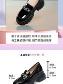 5.5cm British Style Thick Bottom Patent Leather Loafers Women's Platform Shoes 2024 Spring Shallow Block Heels Shoes Office