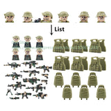 Military Special Forces Action Figure Building Blocks Ghillie Suit Weapons Sniper SWAT Ghost KSK Police Bandit Boy Toy Gift F029