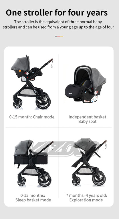 Baby stroller 3 in1,four wheel stroller,2 in 1 baby car,Lightweight strollers,Mutifunction Strollers,baby carriage,Poussette