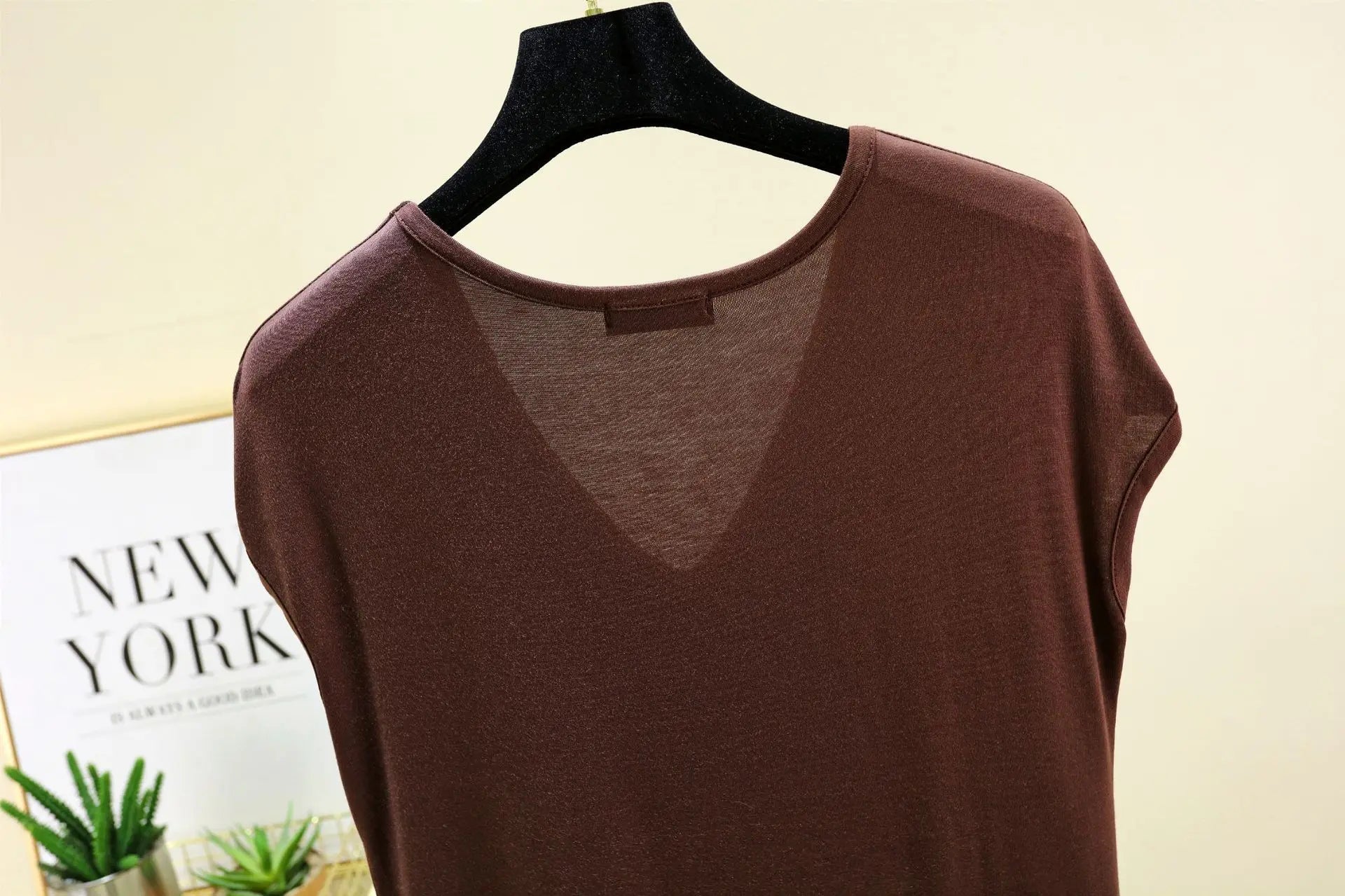 Modal V-Neck Tank Tops summer women's T-shirts sleeveless Plus size Thin Casual Loose Tee tops All match