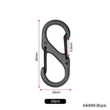 10Pcs S Type Mini Keychain Hook Stainless Steel Carabiner With Lock Anti-Theft Outdoor Camping Backpack Buckle Key-Lock Tool