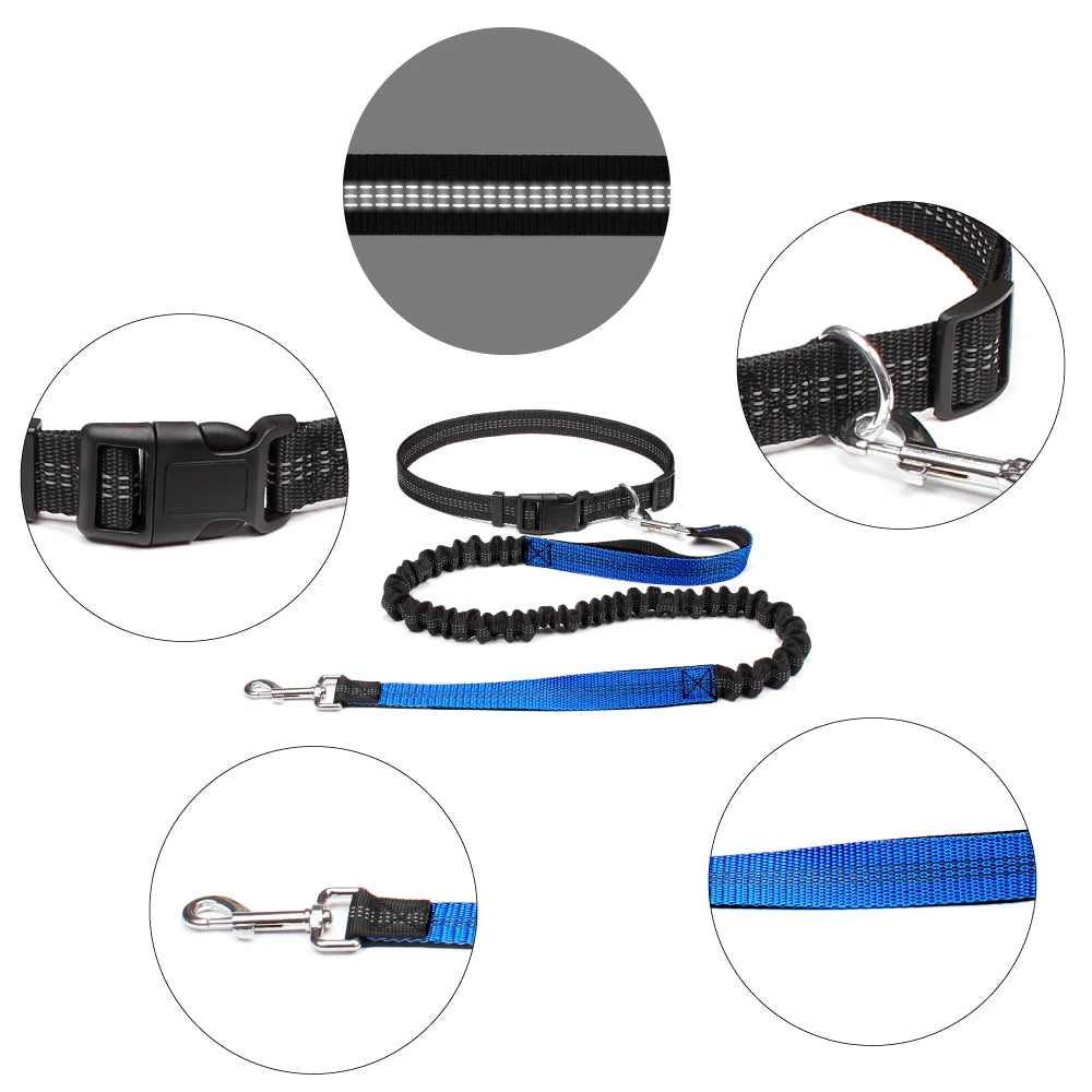Correa de perro manos libres para pasear, correr y trotar, ajustable, cinturón de cintura, correa de pecho, cuerda de tracción, accesorios para perros