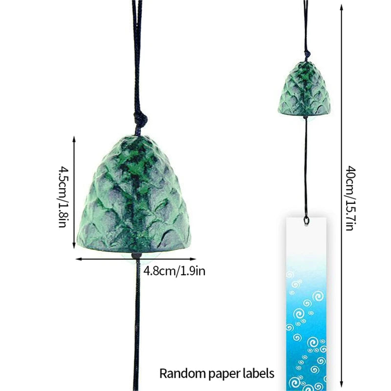 Japanese Wind Chimes Cast Iron Feng Shui Wind Bells Good Luck Hanging Pendant Indoor Outdoor Temple Home Garden Decoration