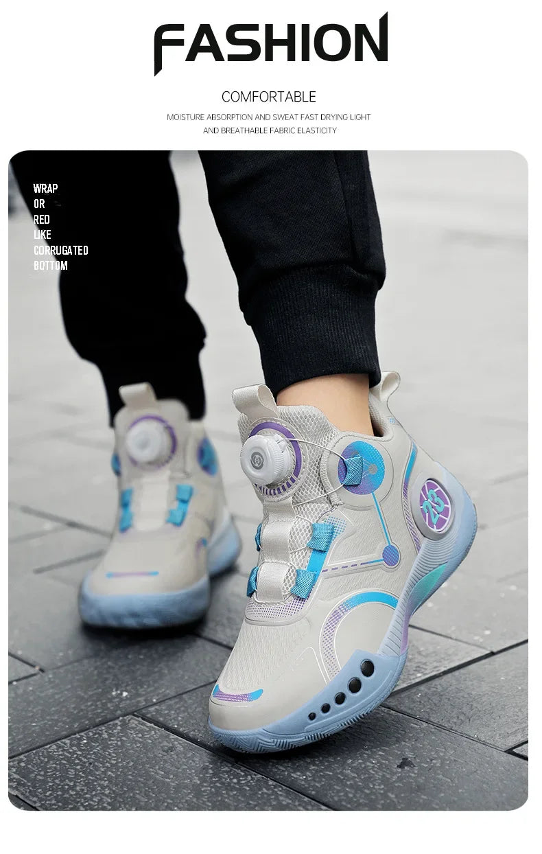 High Designer Basketball Shoes For Men Trend 2024 High Top Sneakers Brand Platform Non-slip Basketball Tennis Men Gym Shoes