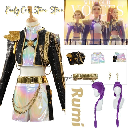 Movie K-Pop Demon Rumi Anime Cosplay Costume Idol Girl Rumi Uniform Role Play For Party Halloween Carnival Outfits