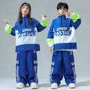 Boys Hip Hop Pullover Street Dance Cargo Pants Girls High Collar Sweatshirt Outfits Kids Jazz Sport Clothes Set Child Streetwear