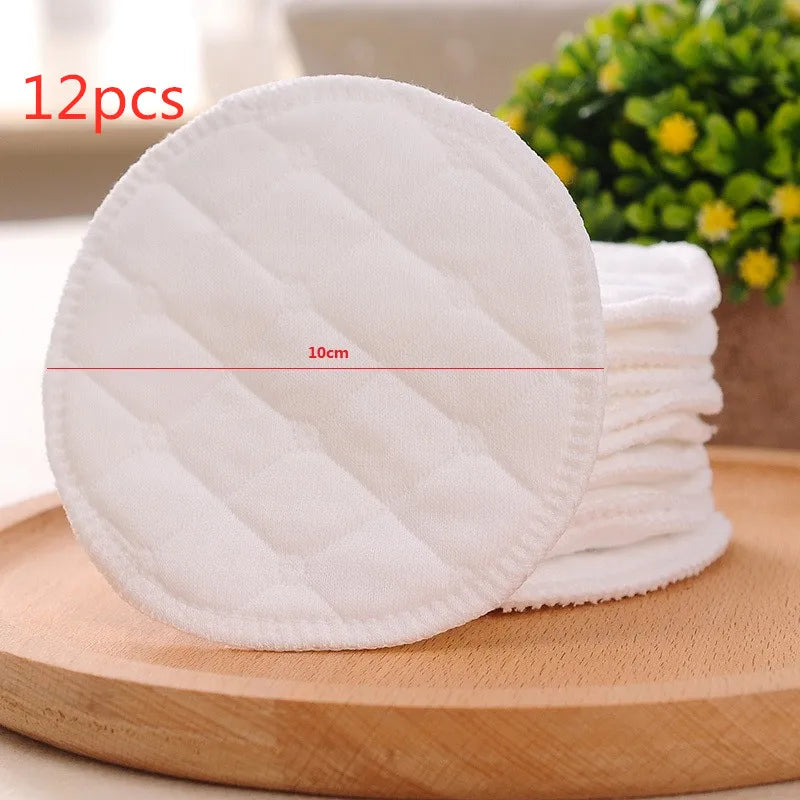 6 almohadillas de lactancia de algodón suave para bebés, lavables, absorbentes, reutilizables, antidesbordamiento, para lactancia posparto, 12 unidades