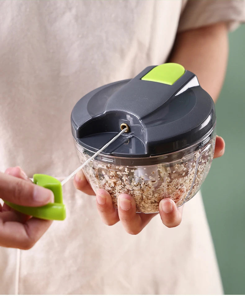 500/900ML Manual Food Processor Vegetable Chopper Hand Crank Garlic Mincer Portable Onion Cutter Fruits Herb Kitchen Accessories