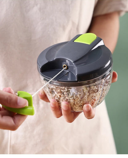 500/900ML Manual Food Processor Vegetable Chopper Hand Crank Garlic Mincer Portable Onion Cutter Fruits Herb Kitchen Accessories