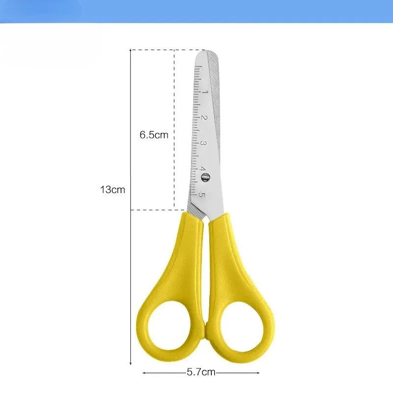Scissors DIY Handmade Scissors Safety Ruler Scale Scissors Stationery Student School office supplies Scale stationery cute pen