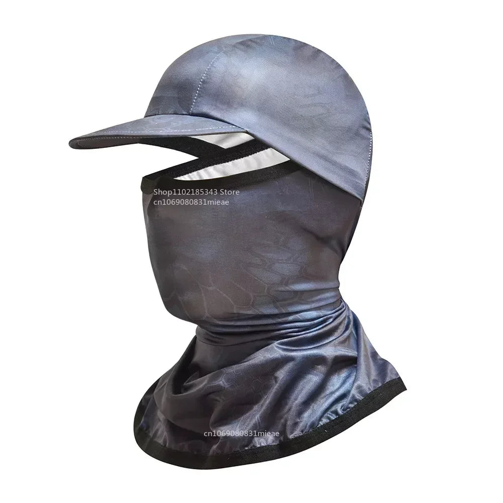Gorro con capucha y protector solar para la cara, protección UV, de seda fría, para hombres y mujeres, ciclismo, escalada, correr, protector solar, capota de montar