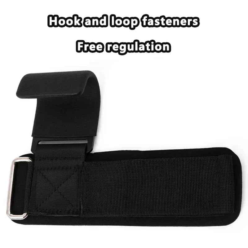 1PC Weight Lifting Hook Grips with Wrist Wraps Gym Hand-Bar Wrist Strap  Fitness Hook Weight Strap Pull-Ups Power Lifting Gloves